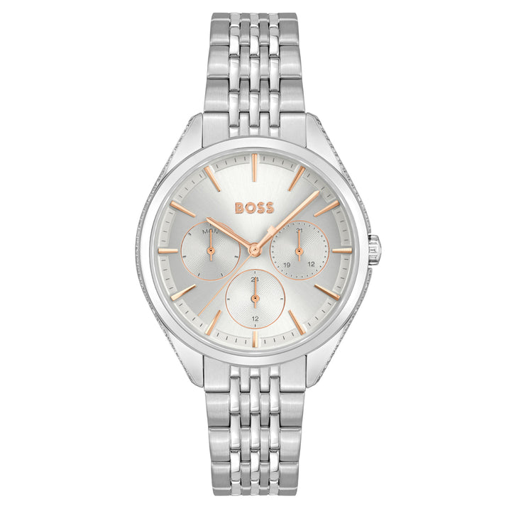 Hugo Boss Stainless Steel Silver White Dial Women's Multi-function Watch - 1502640