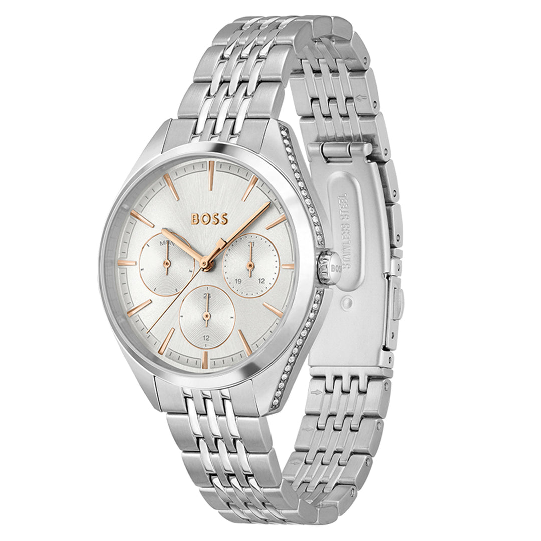 Hugo Boss Stainless Steel Silver White Dial Women's Multi-function Watch - 1502640