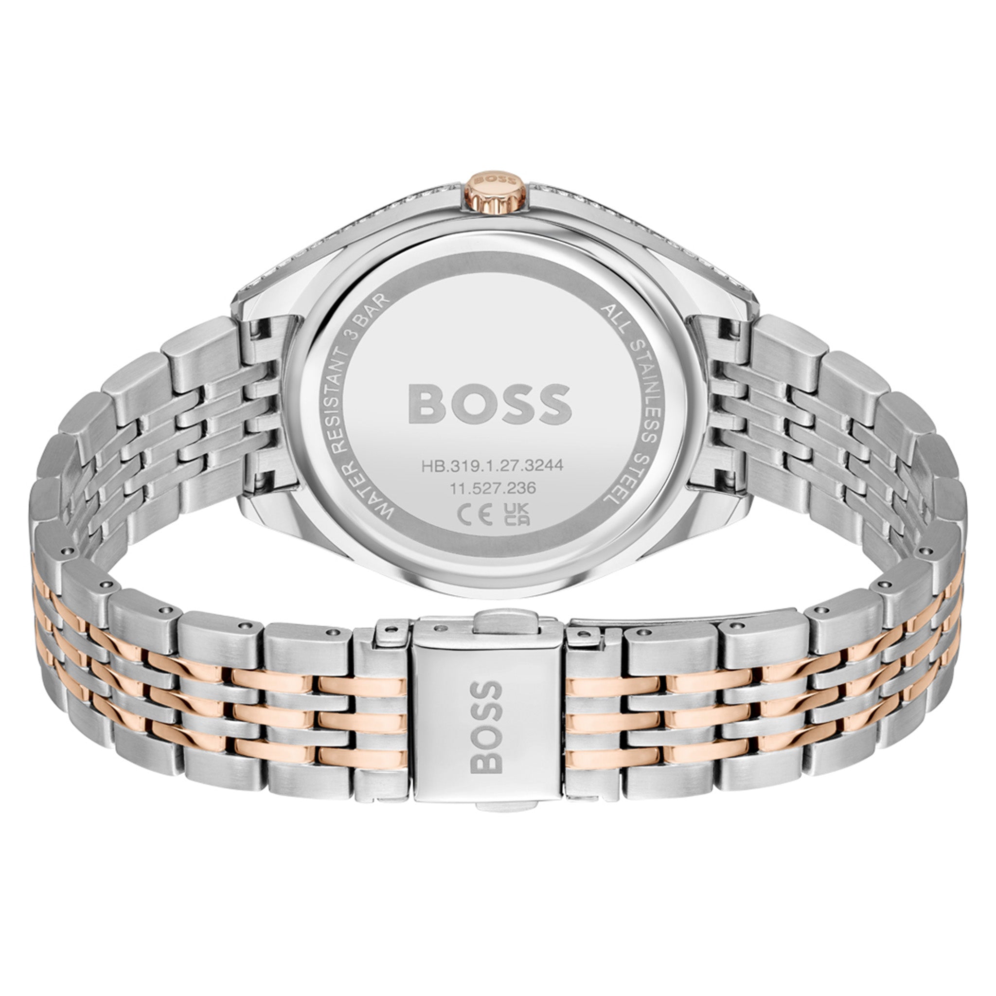 Hugo Boss Two-Tone Stainless Steel Green Dial Women's Multi-function Watch - 1502641