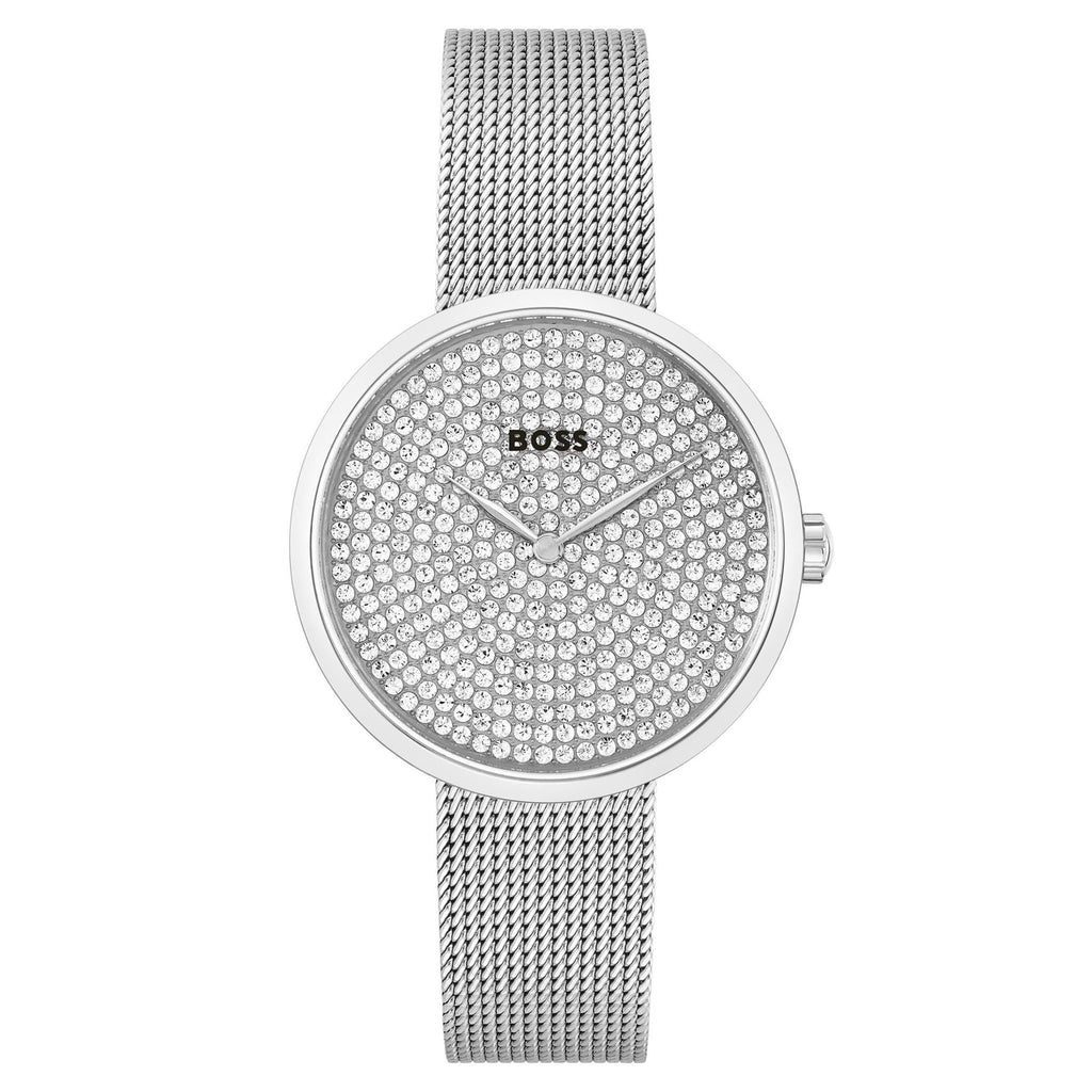 BOSS by Hugo Boss Steel Mesh Silver White Dial Women's Watch - 1502657