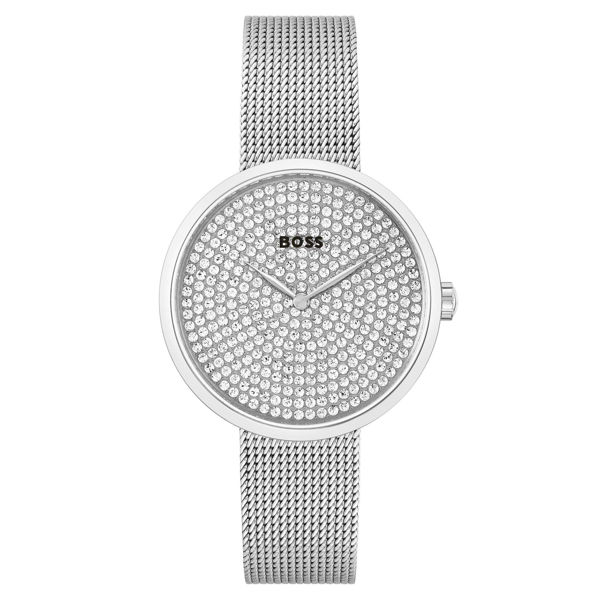 Hugo Boss Steel Mesh Silver White Dial Women's Watch - 1502657