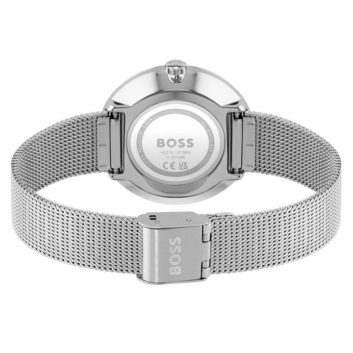 Hugo Boss Steel Mesh Silver White Dial Women's Watch - 1502657