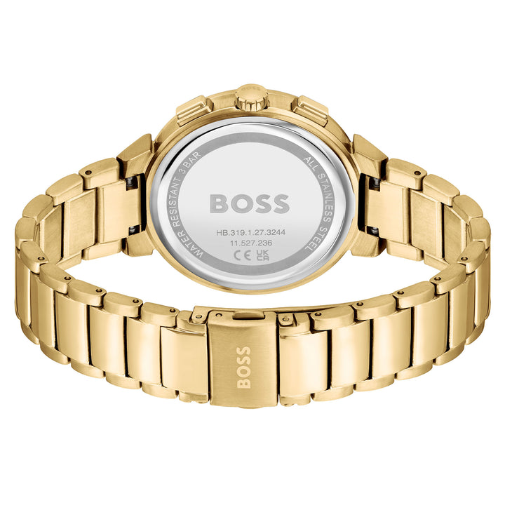 Hugo Boss Gold Steel Blue Dial Multi-function Women's Watch - 1502677