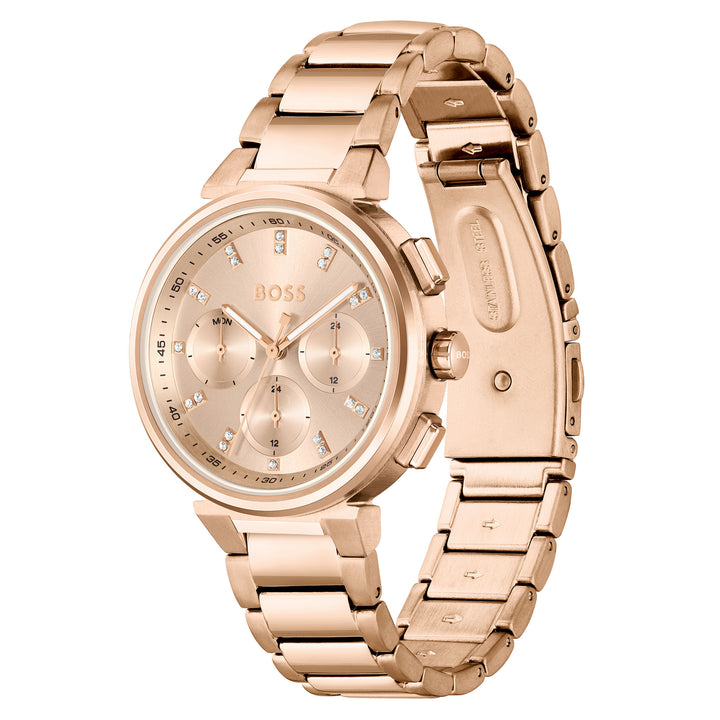 Hugo Boss Carnation Gold Steel Multi-function Women's Watch - 1502678