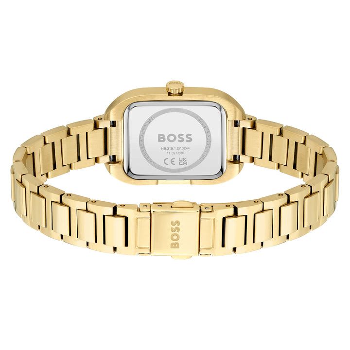 Hugo Boss Gold Steel Silver White Dial Slim Women's Watch - 1502684