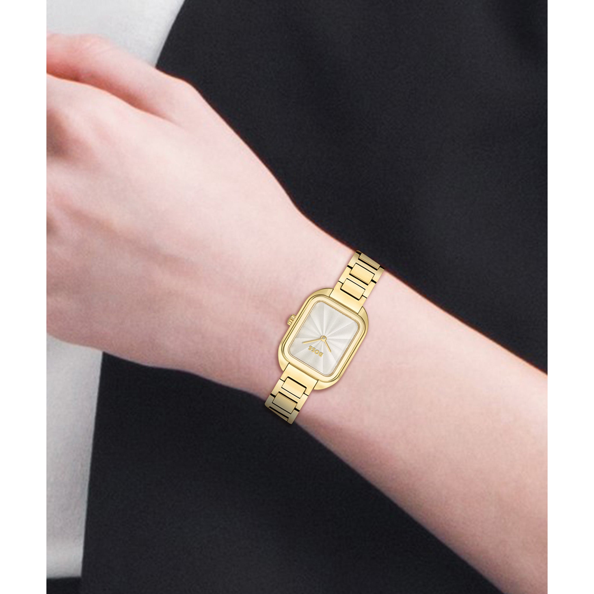 Hugo Boss Gold Steel Silver White Dial Slim Women's Watch - 1502684