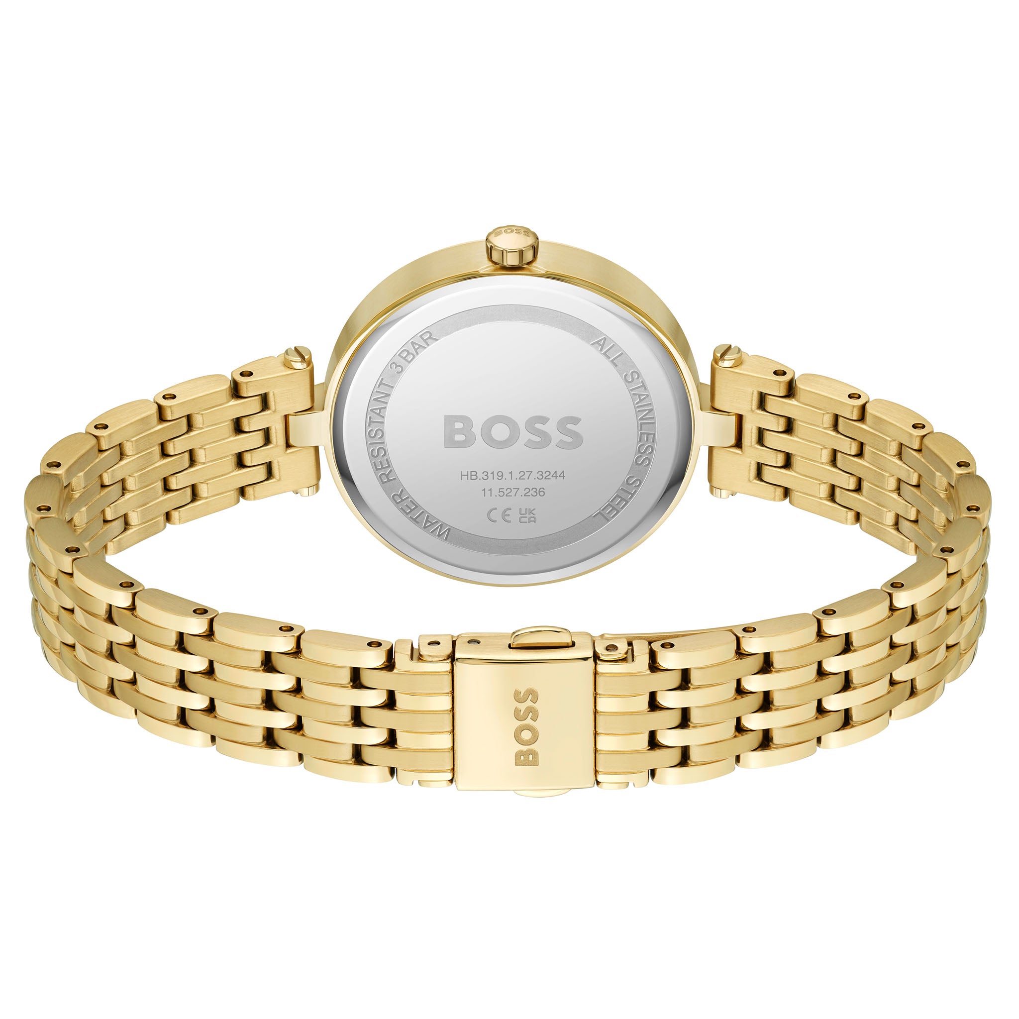 Hugo Boss Gold Steel Black Dial Women's Watch - 1502705