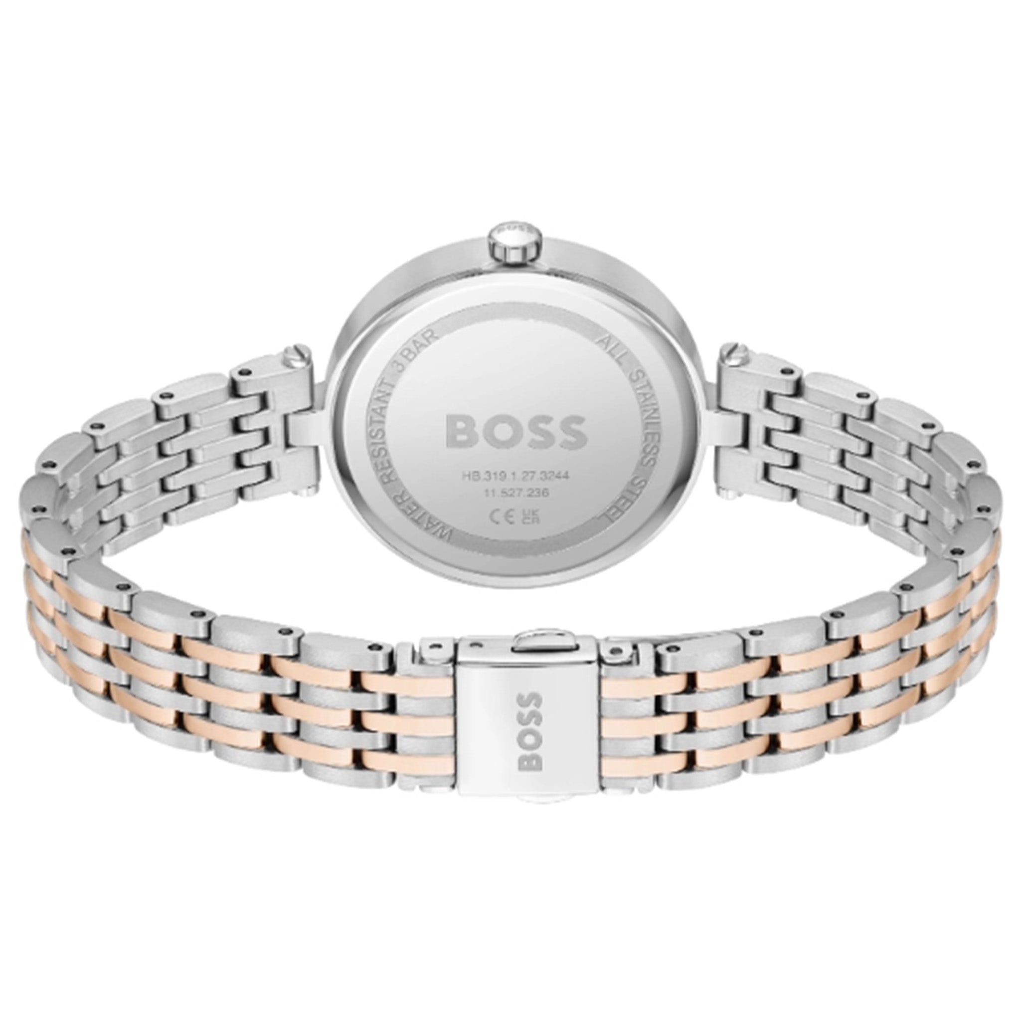 Hugo Boss Carnation Gold Steel Silver White Dial Women's Watch - 1502706