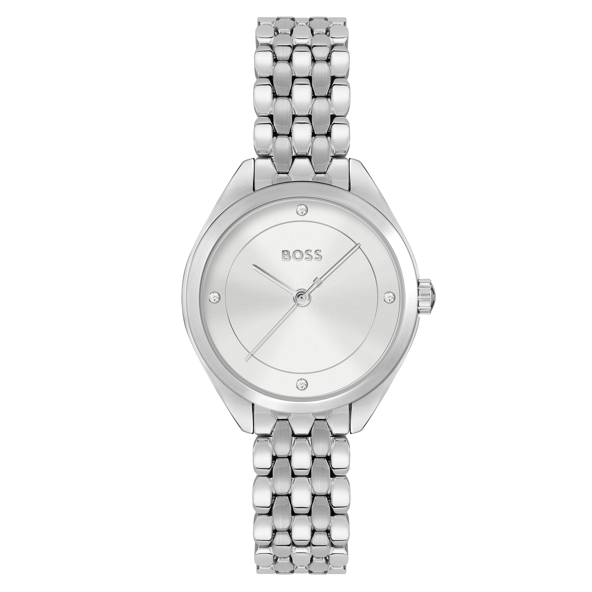 Hugo Boss Stainless Steel Silver White Dial Slim Women's Watch - 1502722