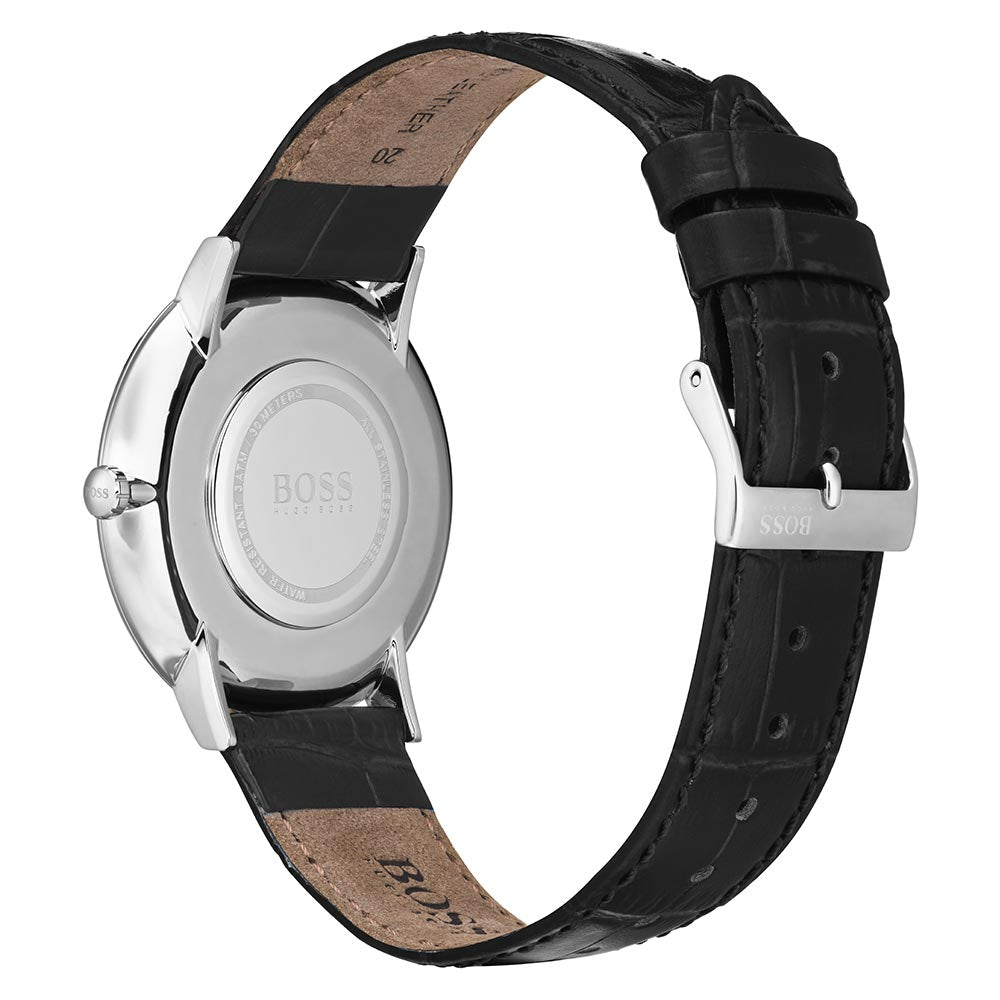 Hugo Boss Essential Black Leather Men's Watch - 1513647