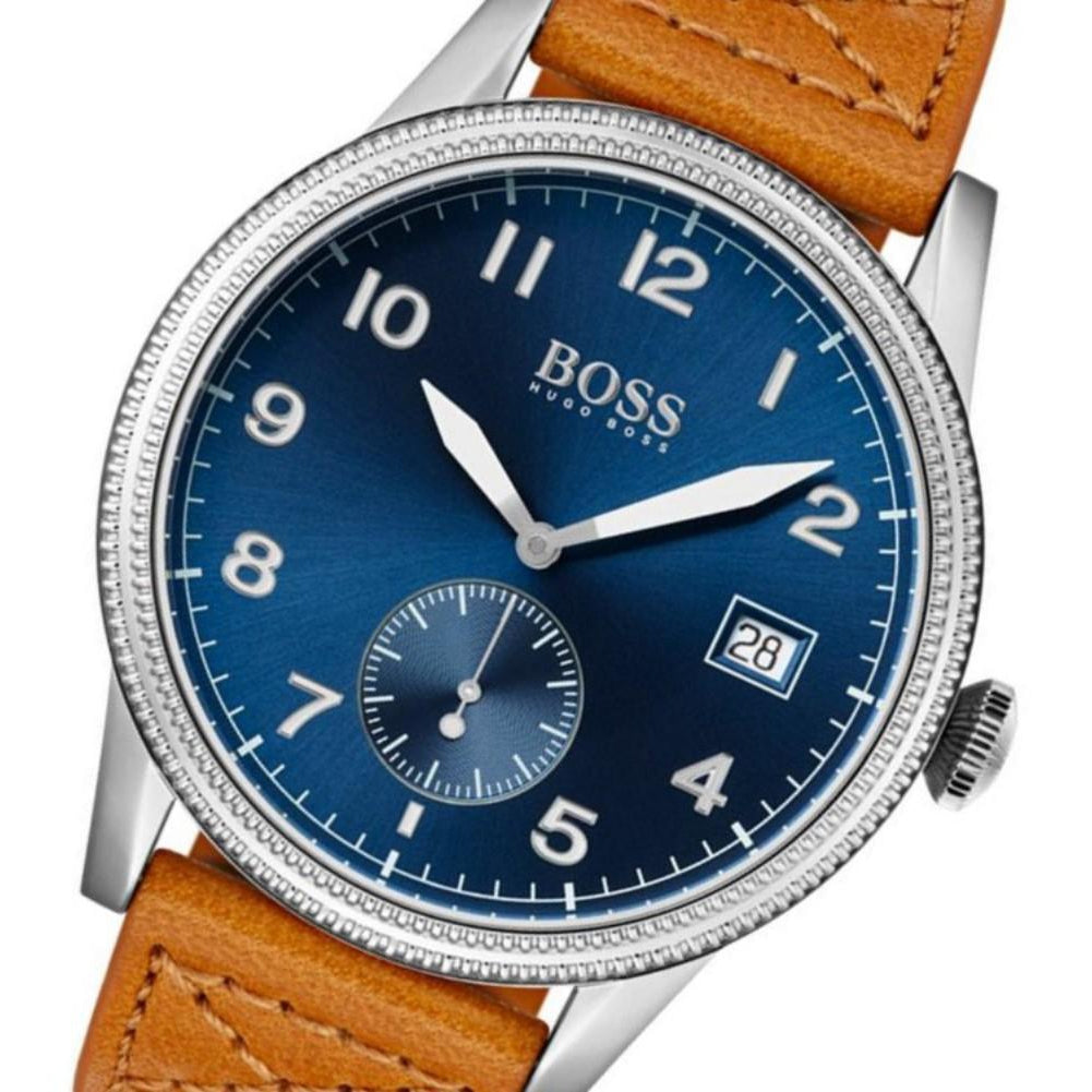 Boss Legacy Classic Yellow Leather Blue Dial Men's Watch - 1513668