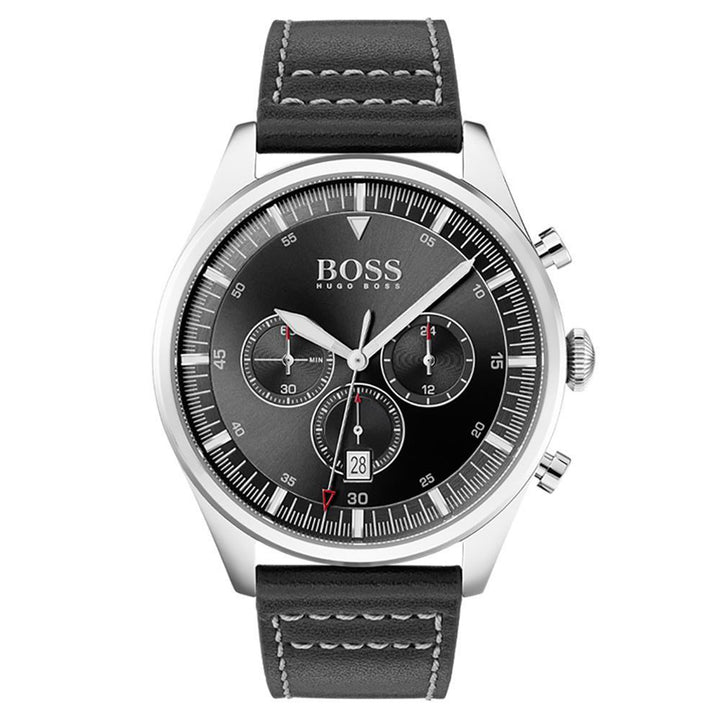 Hugo Boss Black Leather Chronograph Men's Watch - 1513708