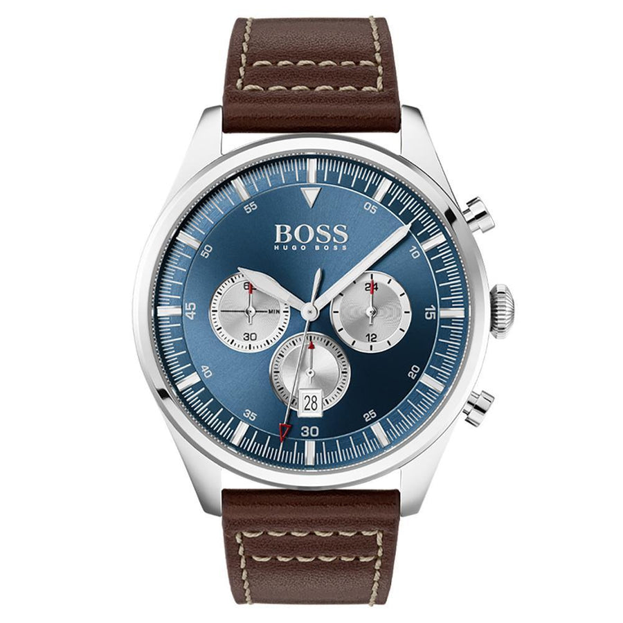 Hugo Boss Pioneer Brown Leather Men's Chrono Watch - 1513709
