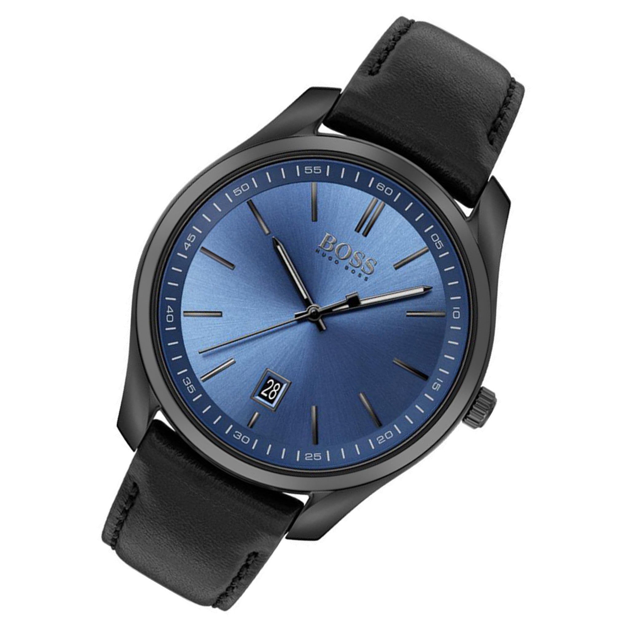 Hugo Boss Circuit Black Leather Men's Watch - 1513727