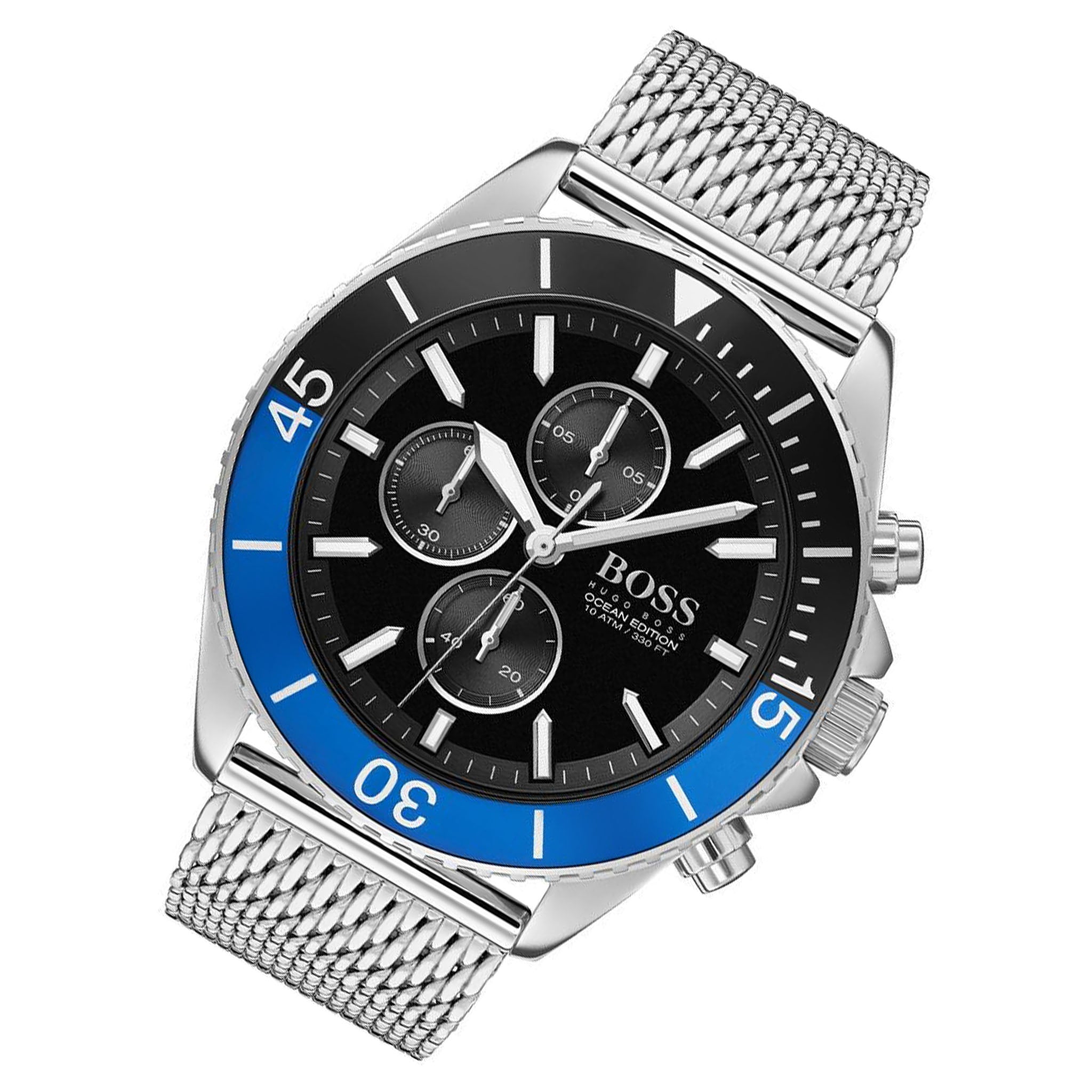 Hugo Boss Ocean Edition Silver Mesh Men's Chrono Watch - 1513742