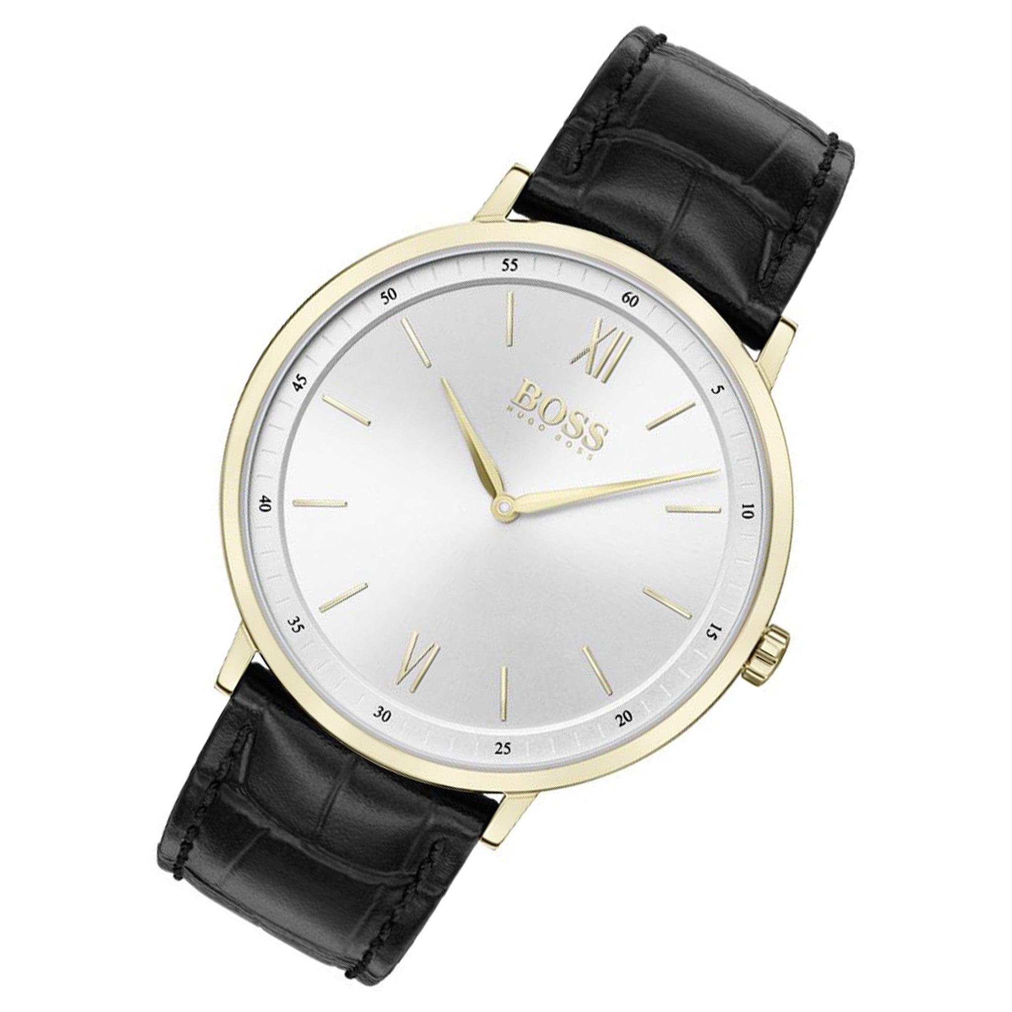 Hugo Boss Essential Black Leather Men's Watch - 1513751