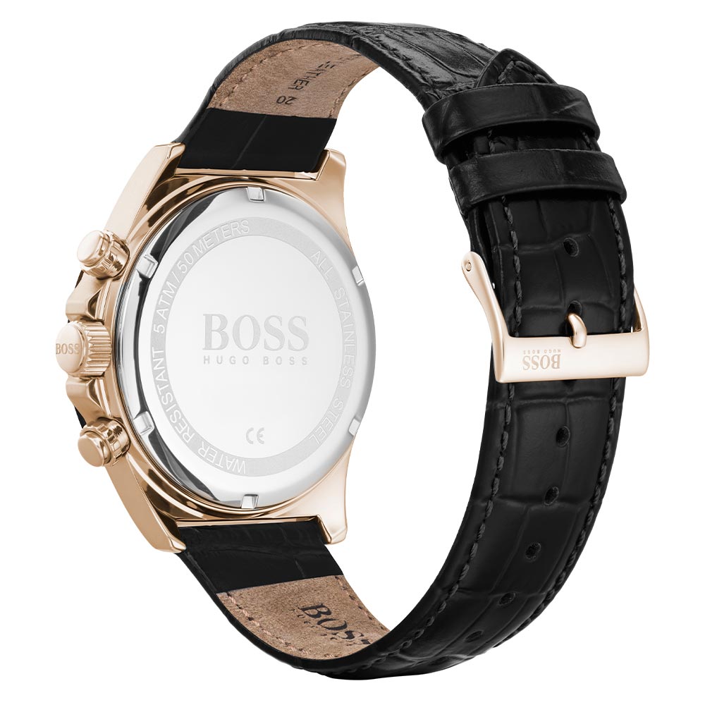 Hugo Boss Hero Black Leather Men's Chrono Watch - 1513753