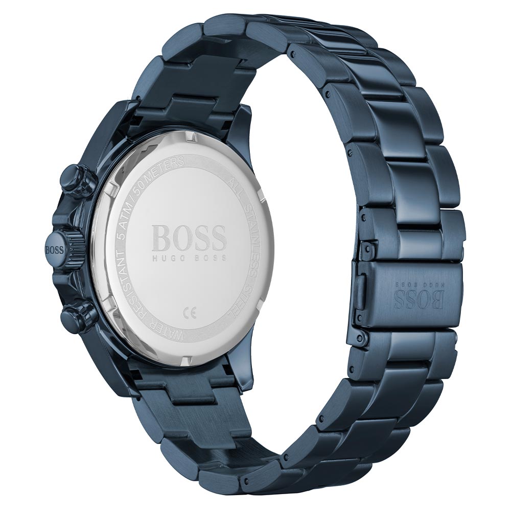 Hugo Boss Hero Ionic Plated Blue Steel Men's Chronograph Watch - 1513758