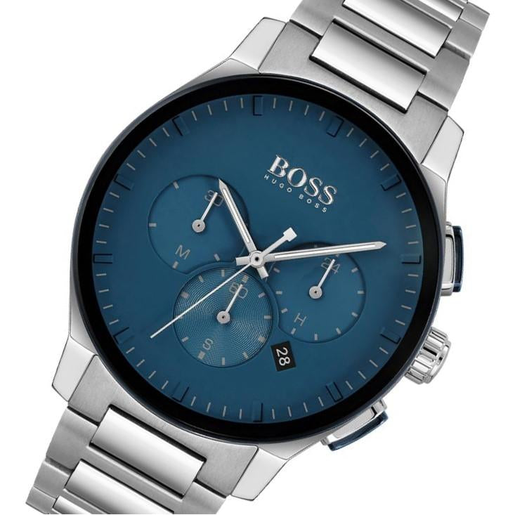 Hugo Boss Stainless Steel Blue Dial Chronograph Men's Watch - 1513763