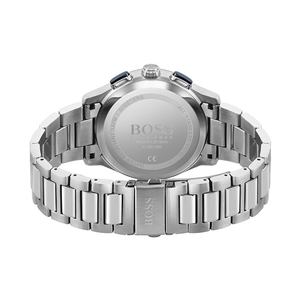Hugo Boss Stainless Steel Blue Dial Chronograph Men's Watch - 1513763