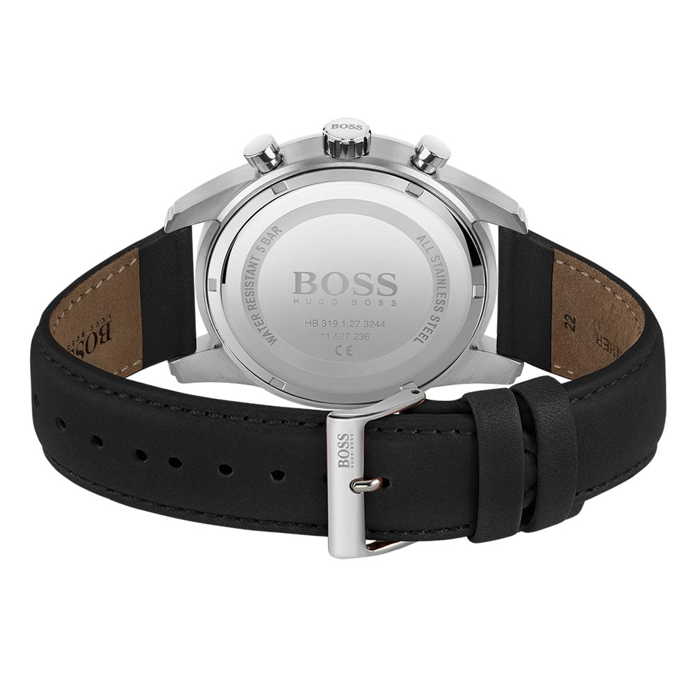 Hugo Boss Black Leather Men's Chrono Watch - 1513782