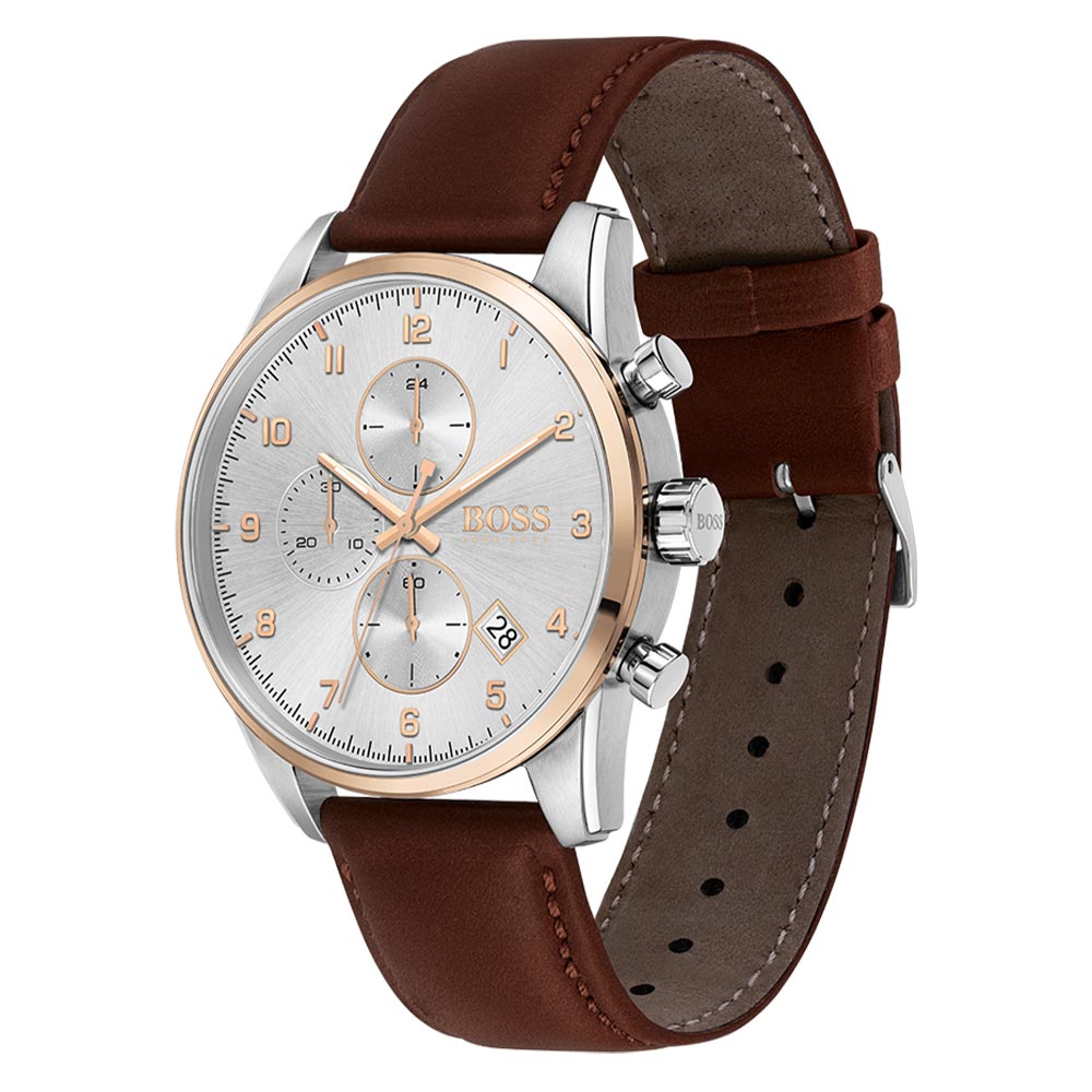 Hugo Boss Brown Leather Chrono Men's Watch - 1513786