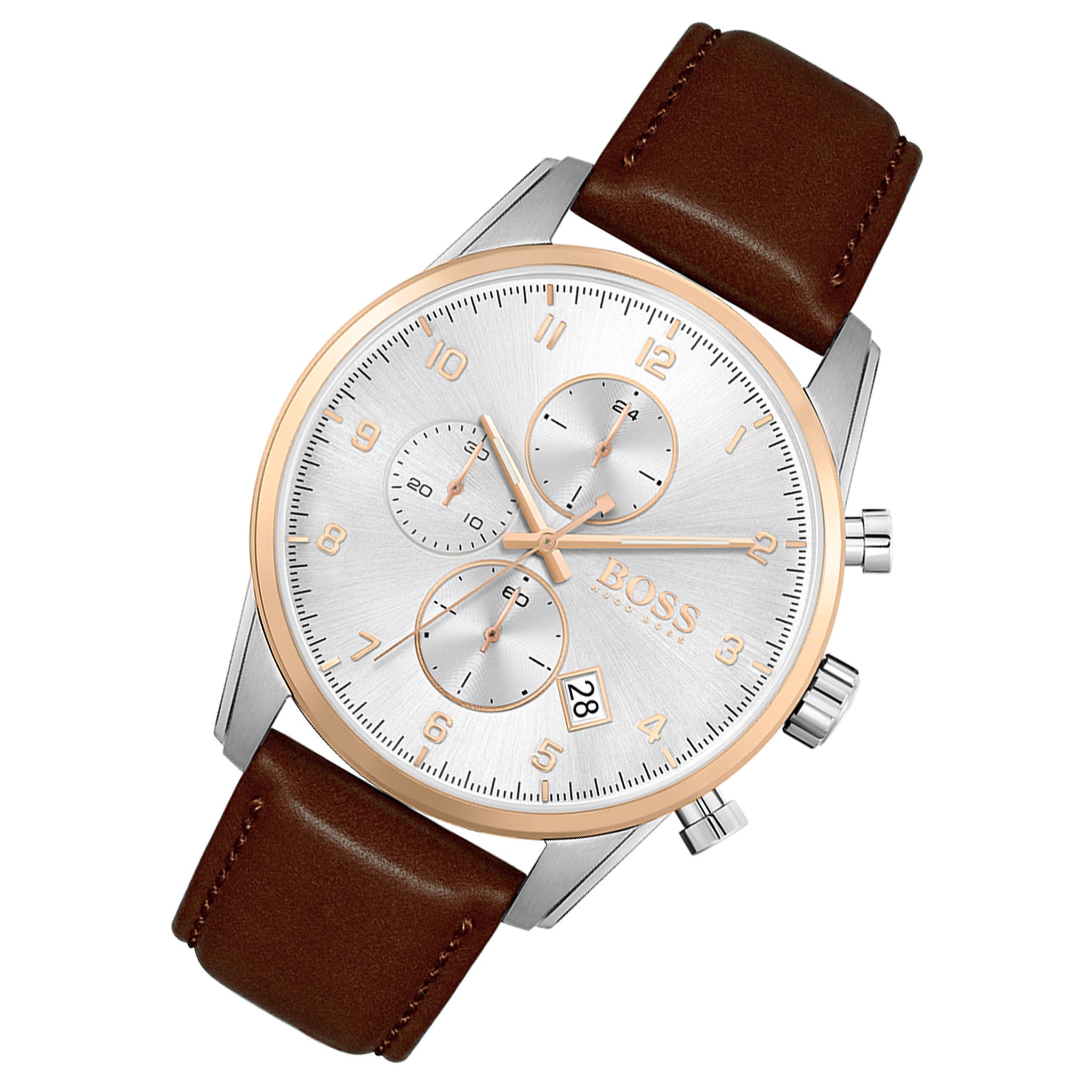 Hugo Boss Brown Leather Chrono Men's Watch - 1513786