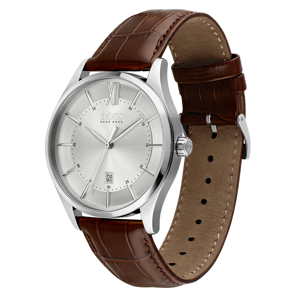 Hugo Boss Distinction Brown Leather Men's Watch - 1513795