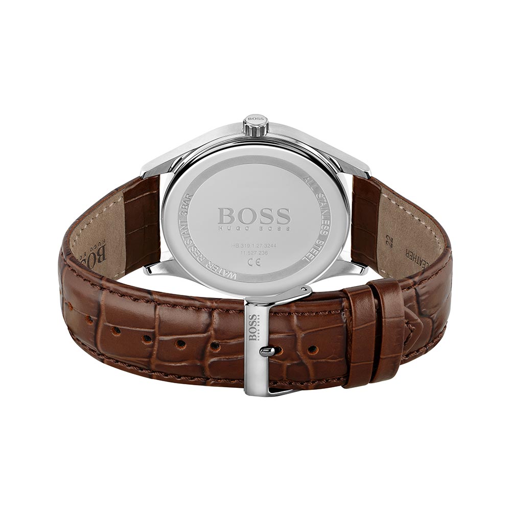 Hugo Boss Distinction Brown Leather Men's Watch - 1513795