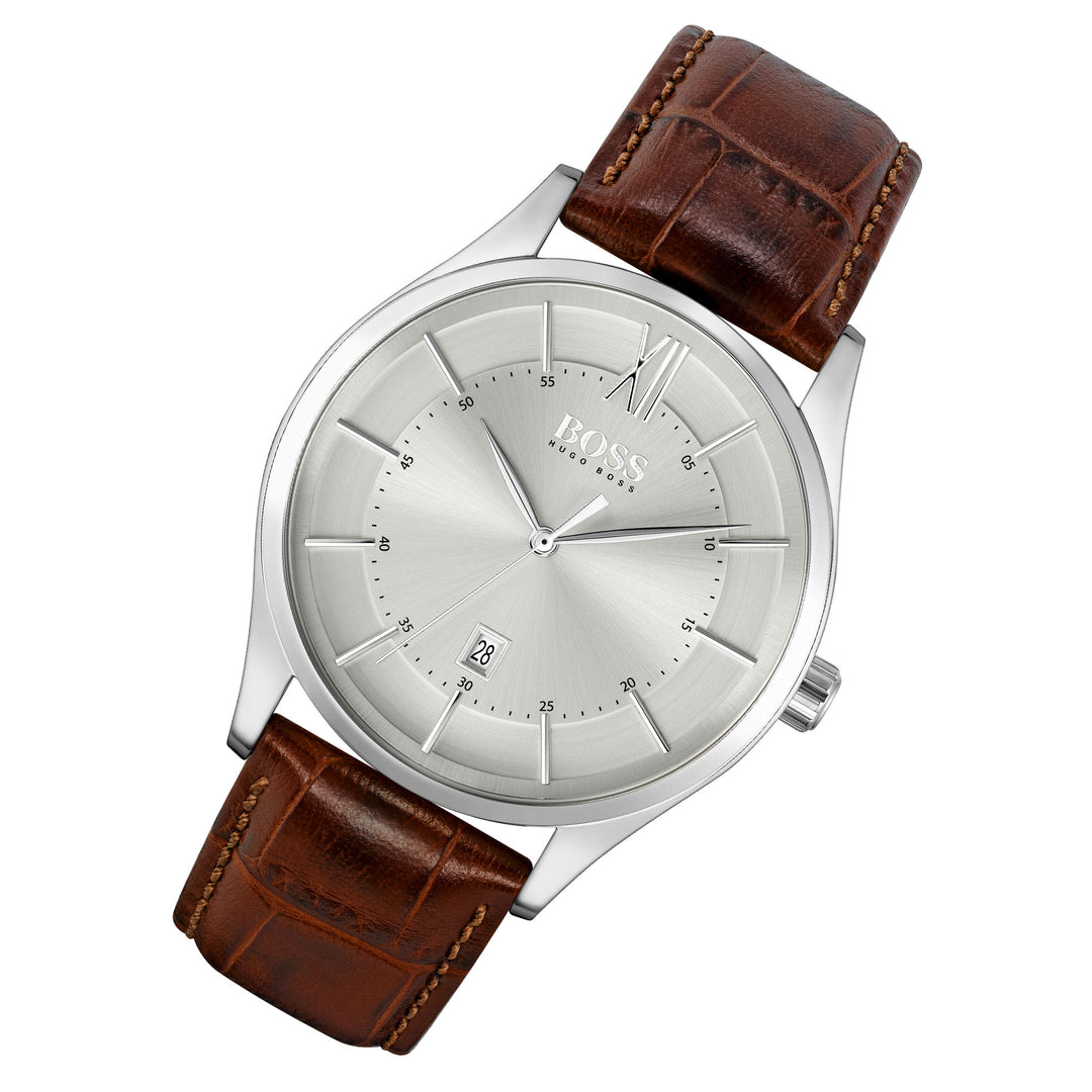 Hugo Boss Distinction Brown Leather Men's Watch - 1513795