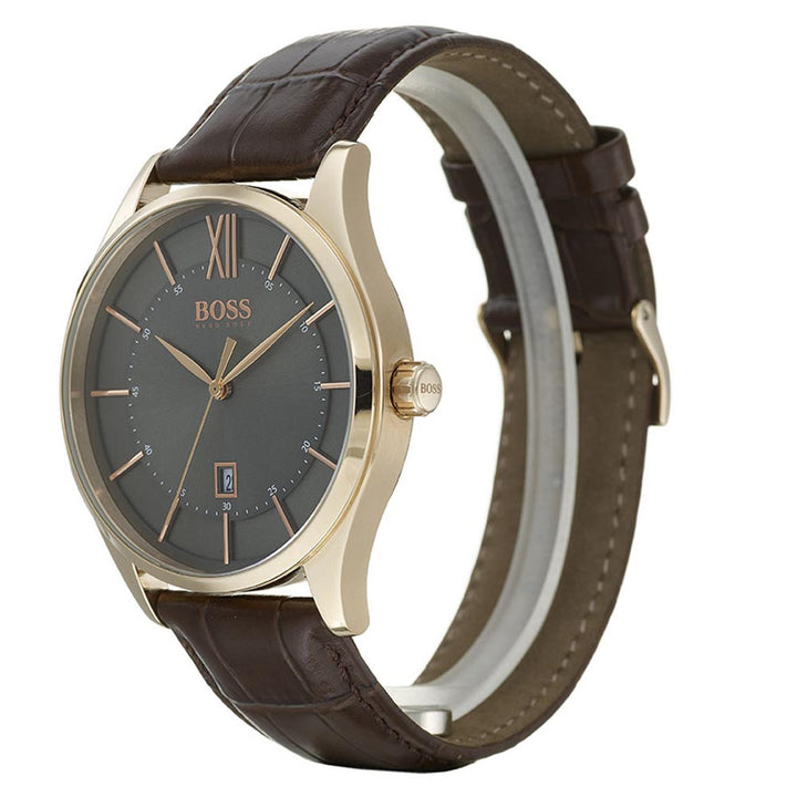 Hugo Boss Distinction Brown Leather Men's Watch - 1513796