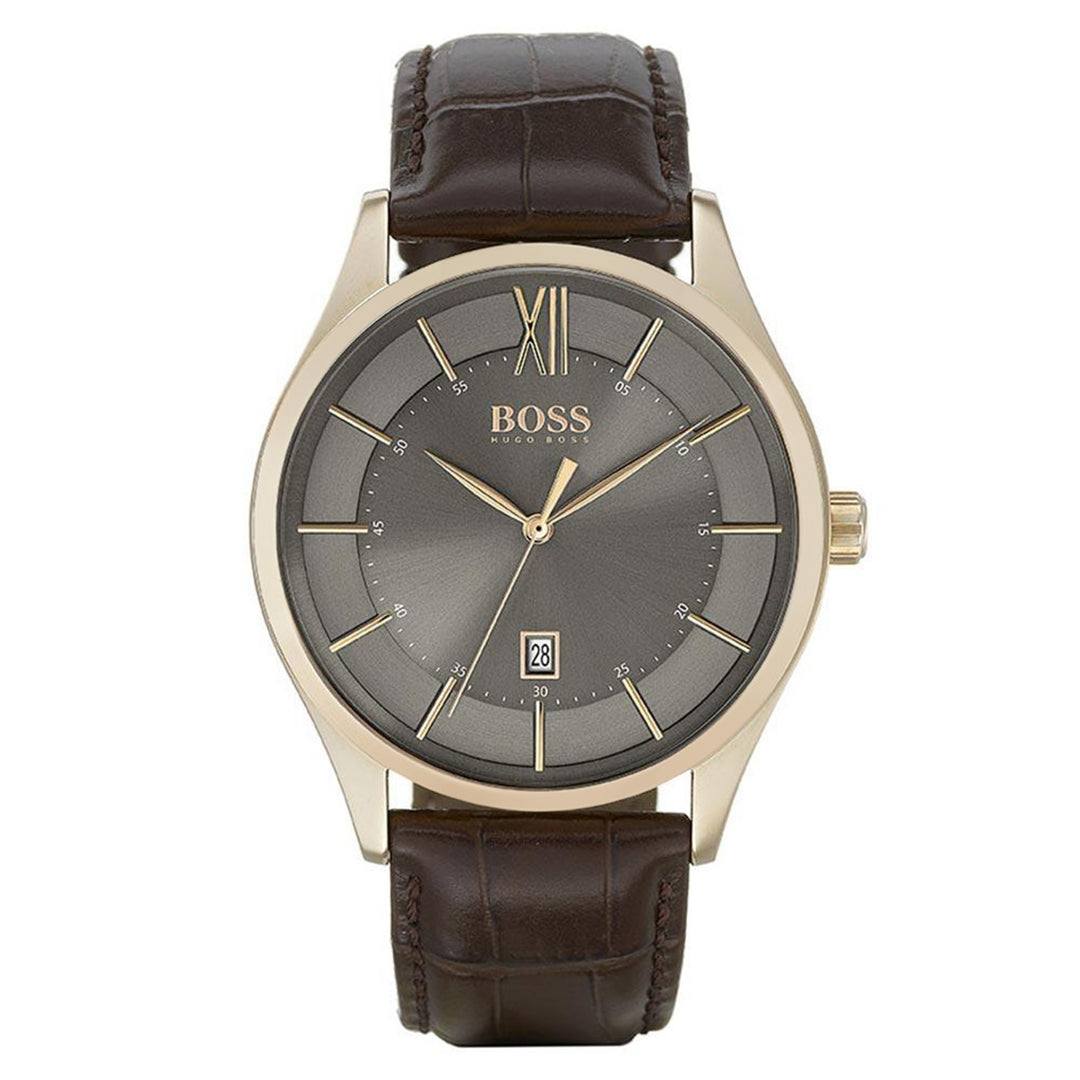 Hugo Boss Distinction Brown Leather Men's Watch - 1513796