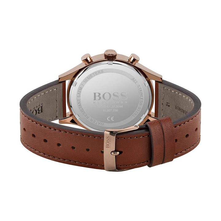 Hugo Boss Metronome Brown Leather Men's Chrono Watch - 1513800
