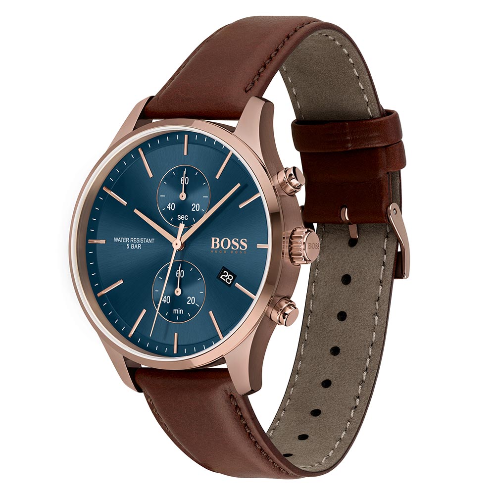 Hugo Boss Associate Brown Leather Men's Chrono Watch - 1513804