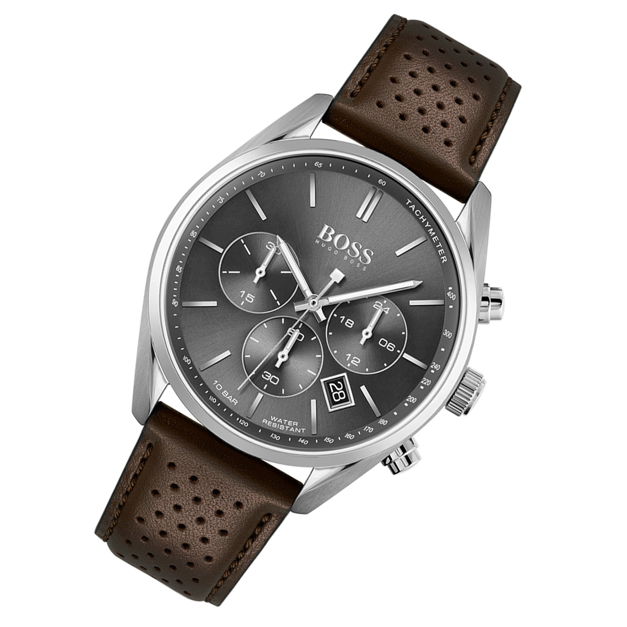 Hugo Boss Champion Brown Leather Men's Chrono Watch - 1513815