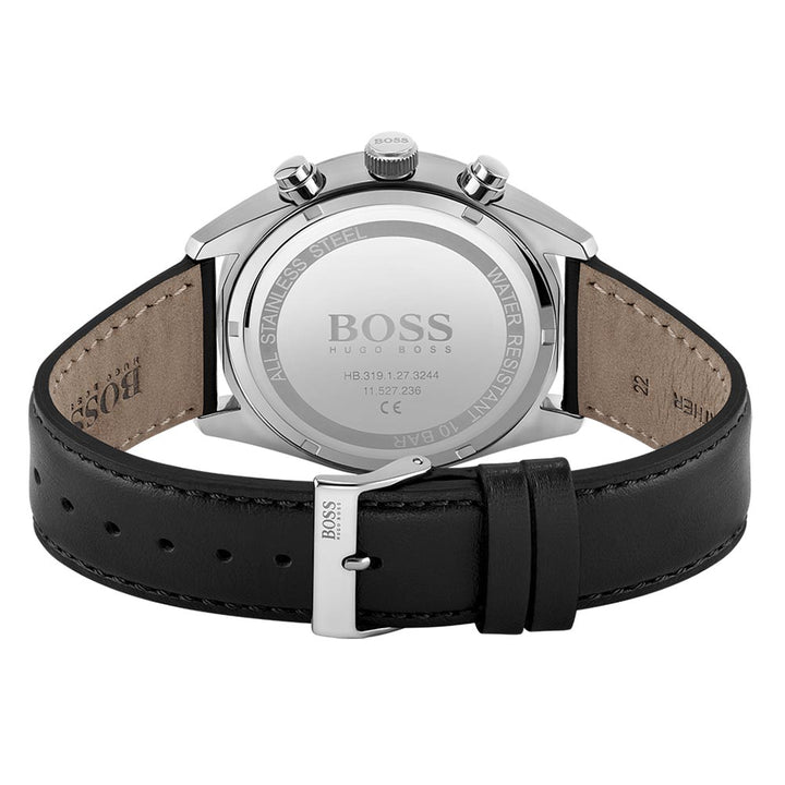 Hugo Boss Champion Black Leather Men's Chrono Watch - 1513816