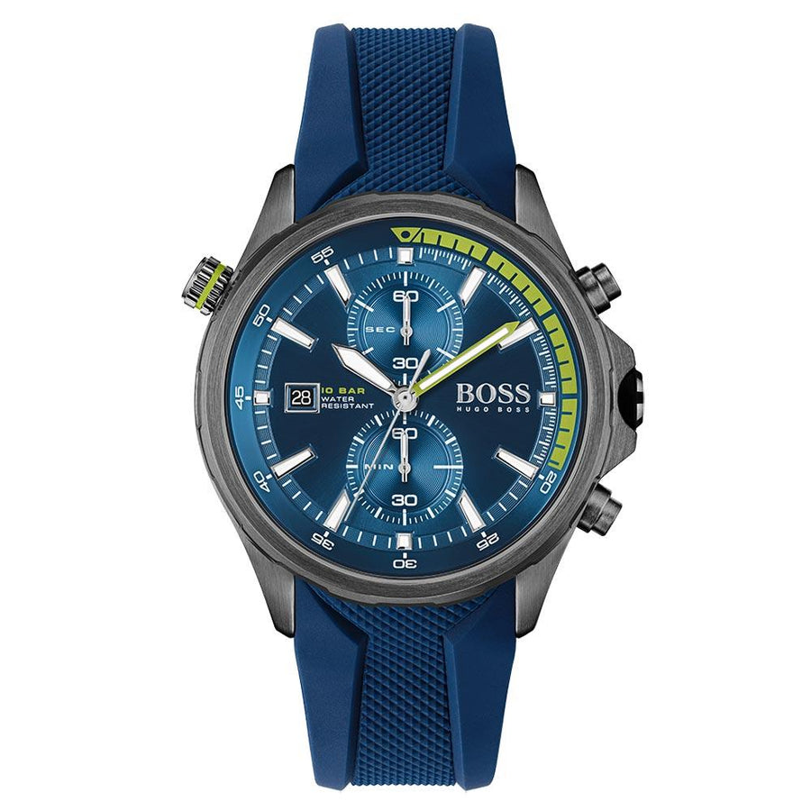 Hugo Boss Blue Silicone Band Men's Chrono Watch - 1513821