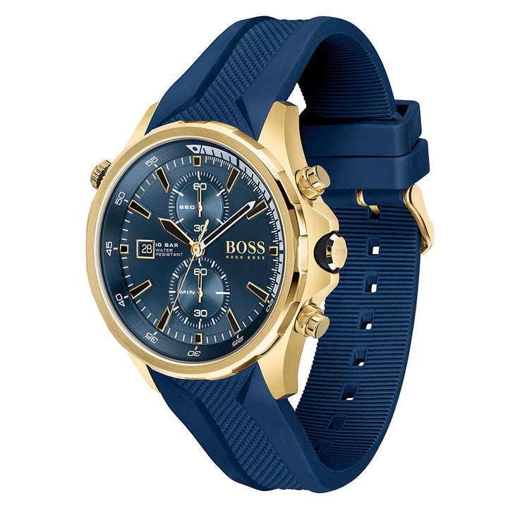 Hugo Boss Globetrotter Blue Silicone Men's Chronograph Watch - 1513822