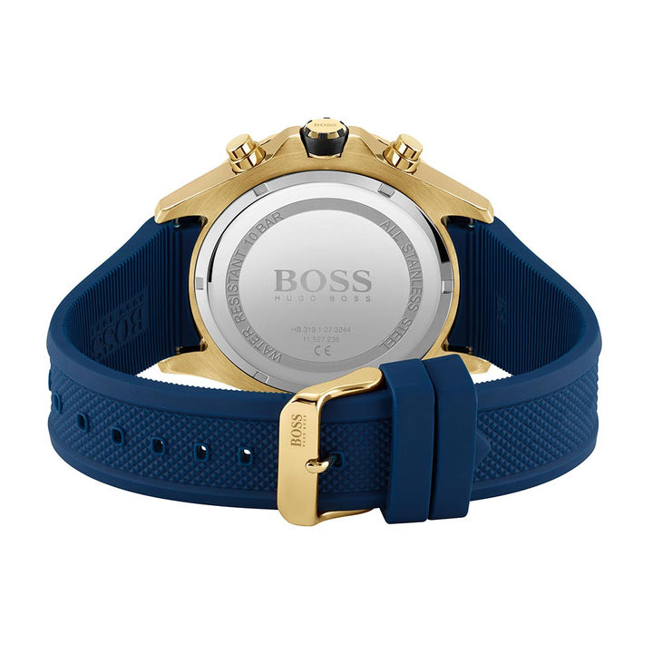 Hugo Boss Globetrotter Blue Silicone Men's Chronograph Watch - 1513822