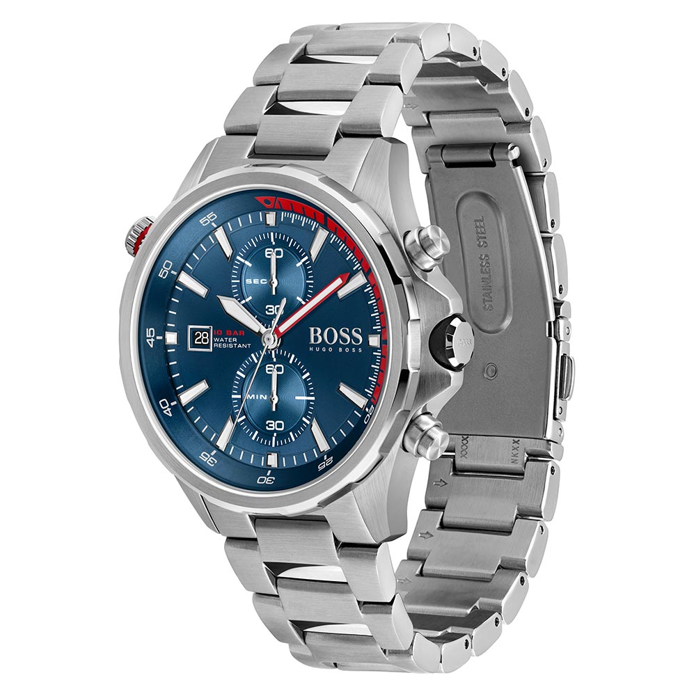 Hugo Boss Stainless Steel Blue Dial Chronograph Men's Watch - 1513823