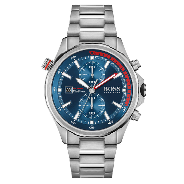 Hugo Boss Stainless Steel Blue Dial Chronograph Men's Watch - 1513823