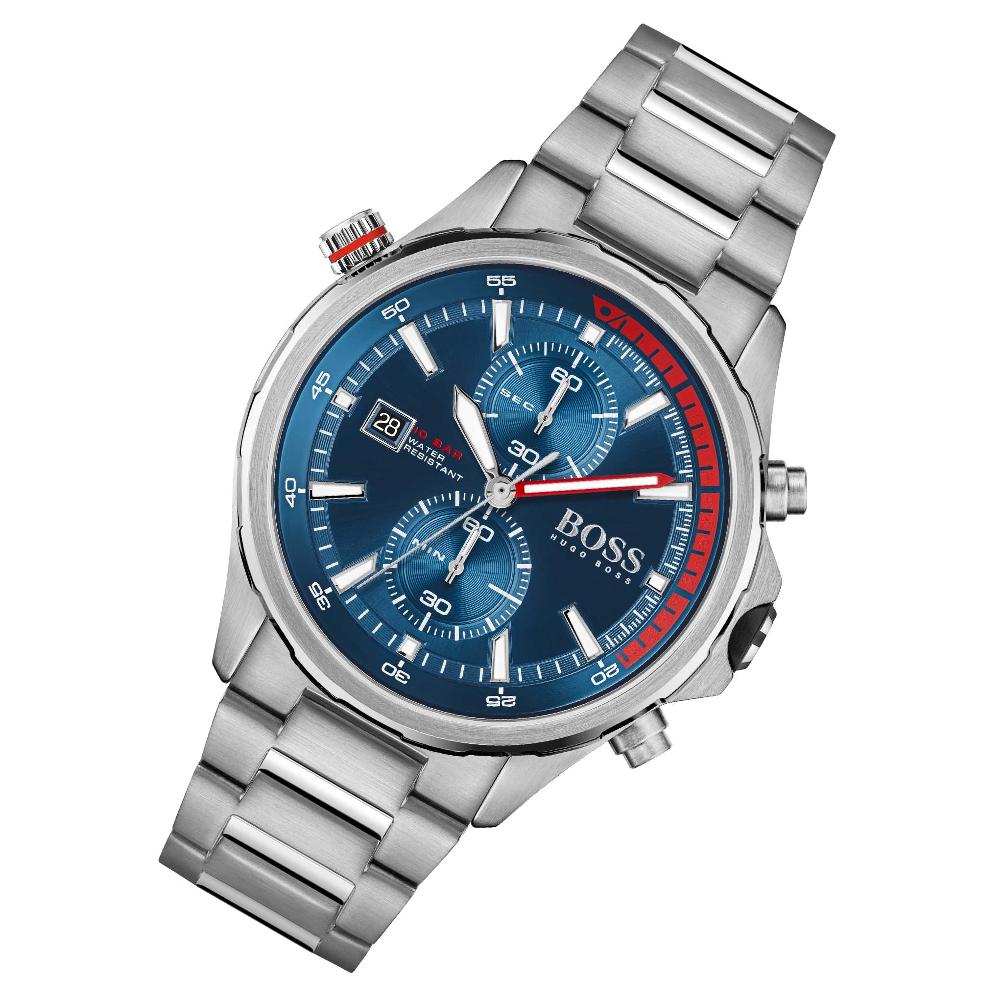 Hugo Boss Stainless Steel Blue Dial Chronograph Men's Watch - 1513823