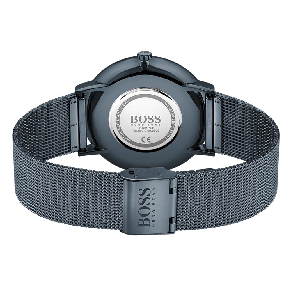 Hugo Boss Dark Blue Steel Mesh Men's Watch - 1513827