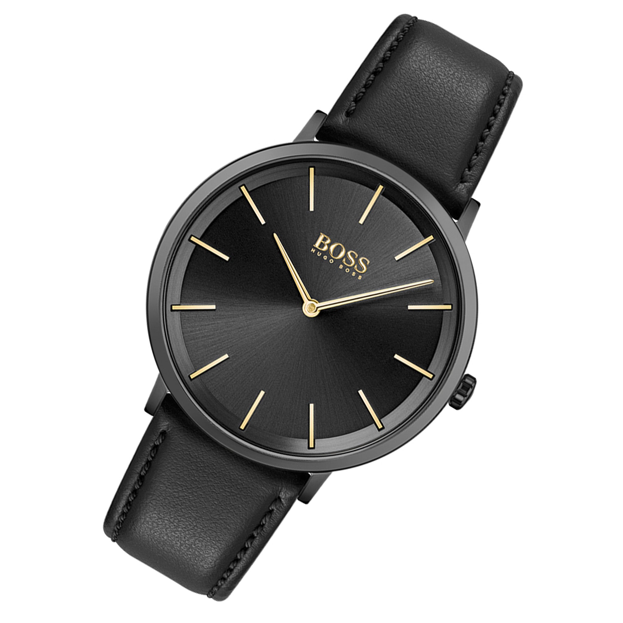 Hugo Boss Skyliner Black Leather Men's Watch - 1513830