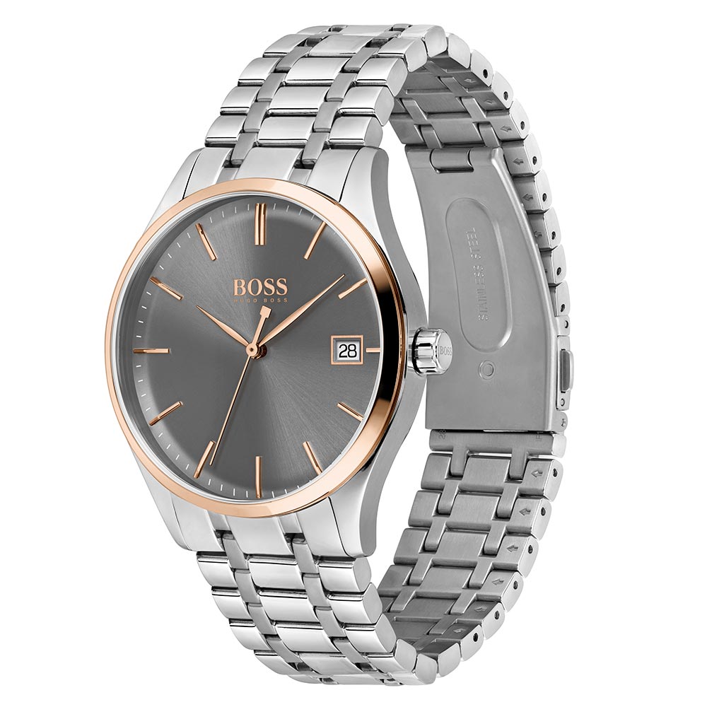 Hugo Boss Stainless Steel Grey Dial Men's Watch - 1513834