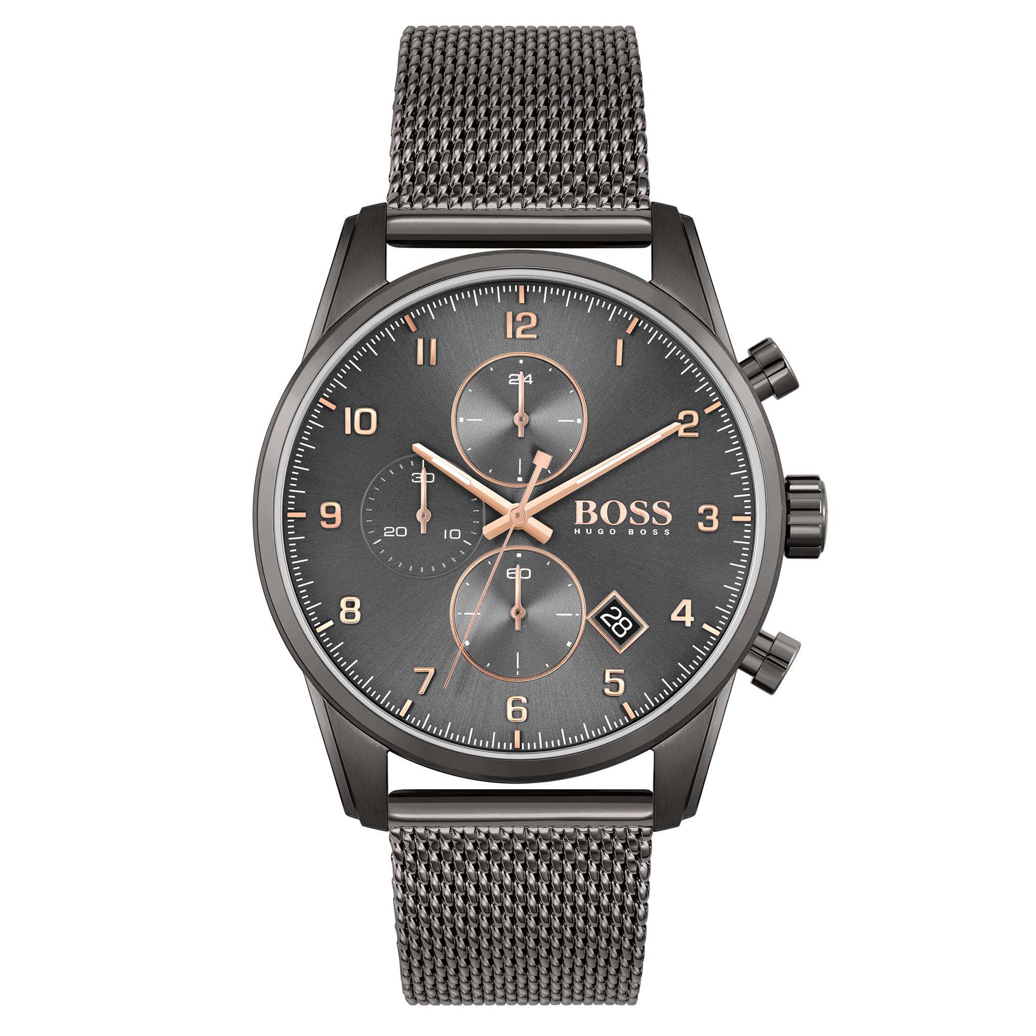 Hugo Boss Skymaster Grey Mesh Men's Chrono Watch - 1513837