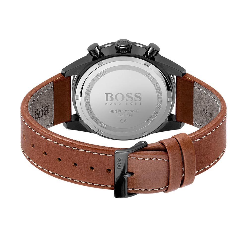 Hugo Boss Pilot Edition Chrono Brown Leather Men's Watch - 1513851