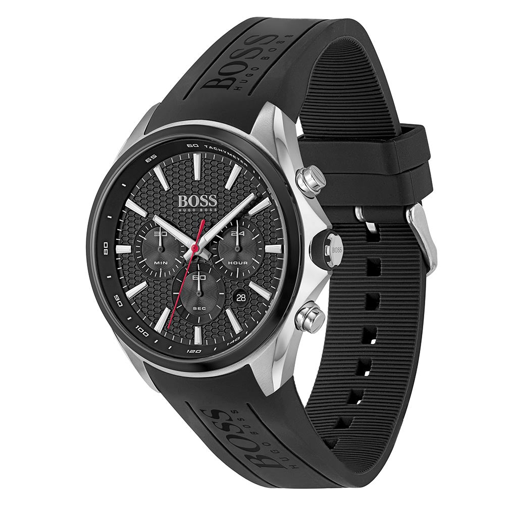 Hugo Boss Distinct Black Silicone Men's Chrono Watch - 1513855