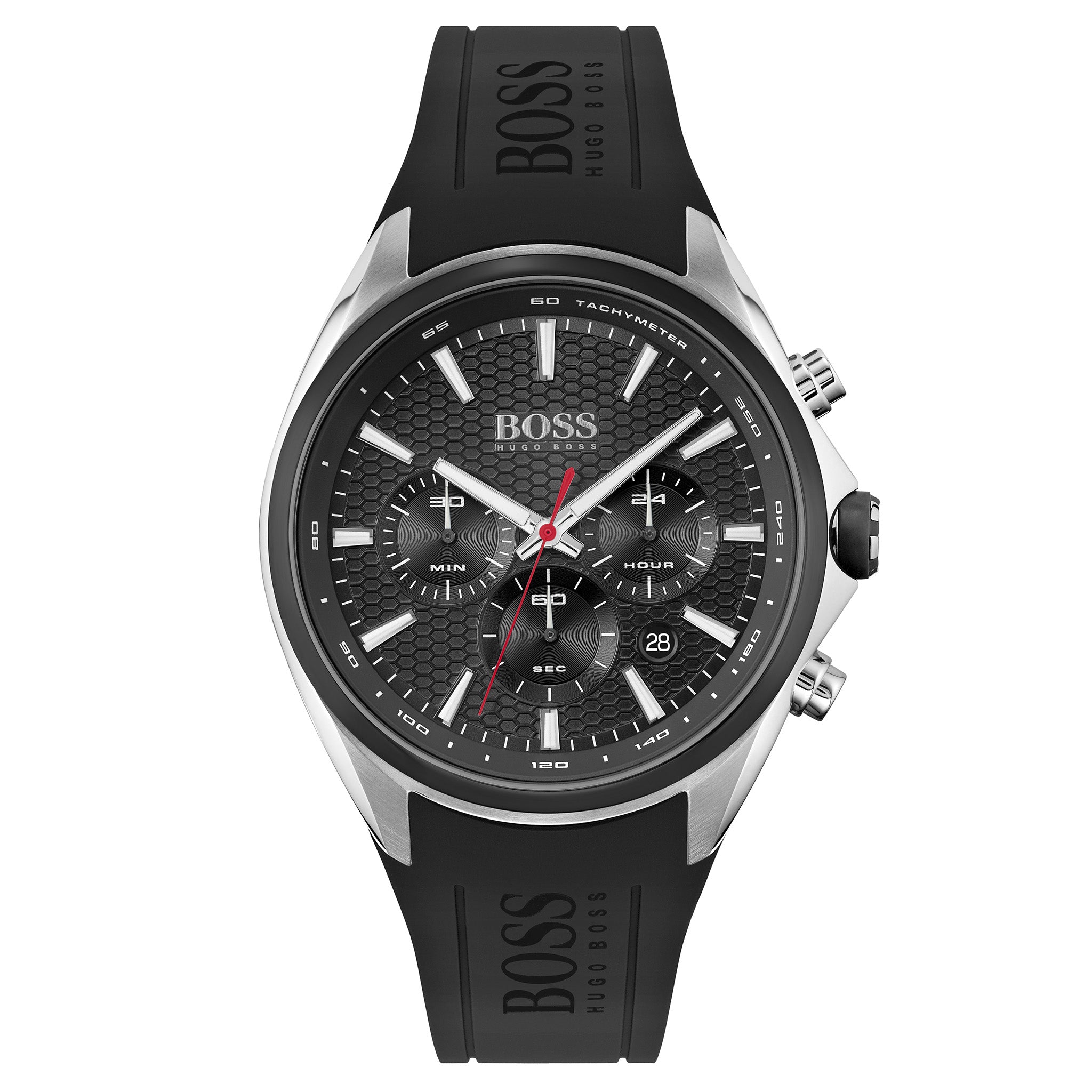 Hugo Boss Distinct Black Silicone Men's Chrono Watch - 1513855
