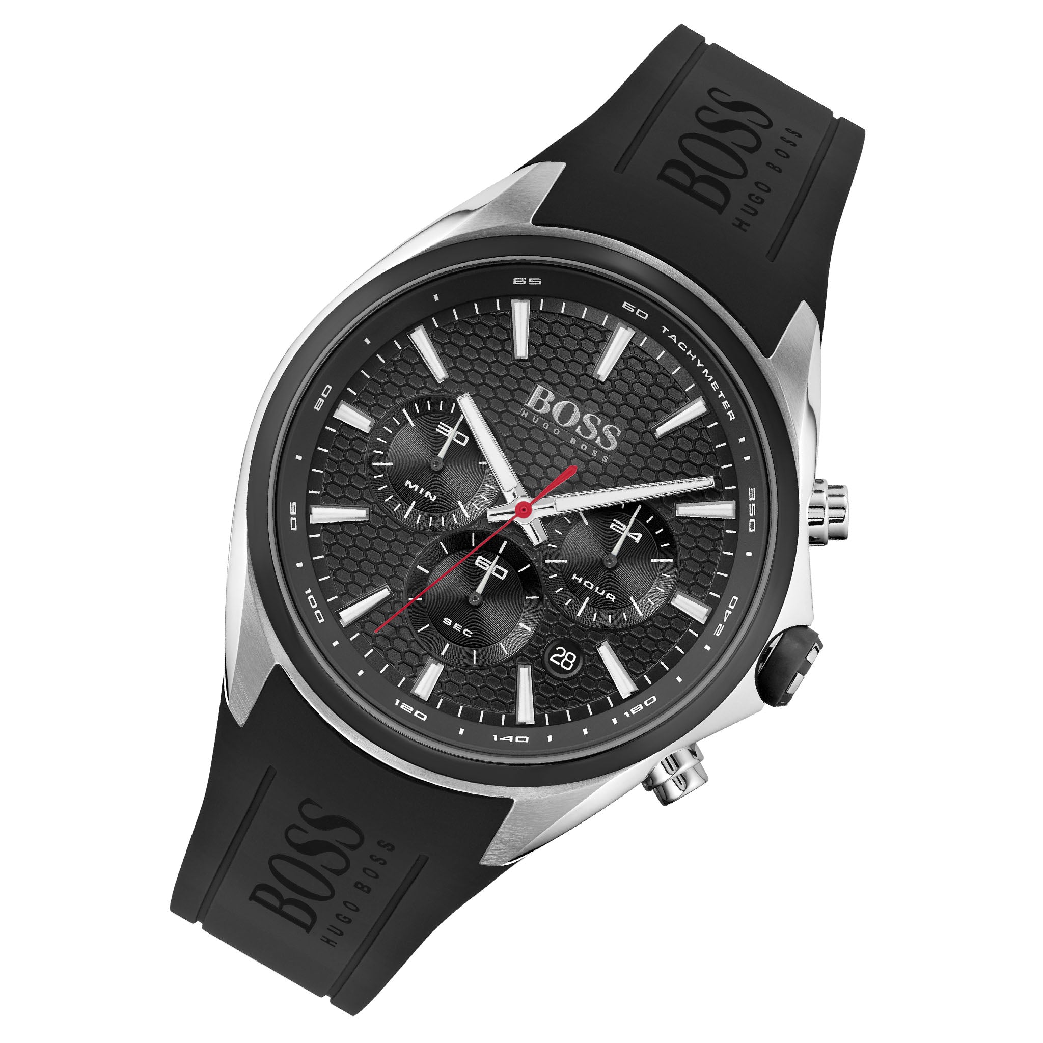 Hugo Boss Distinct Black Silicone Men's Chrono Watch - 1513855